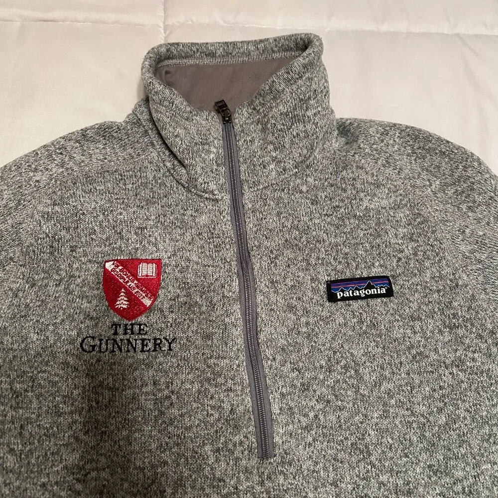 Patagonia Sweater 1/4 Zip Pullover Womens Medium Heather Gray Fleece Knit w Logo - Picture 4 of 12